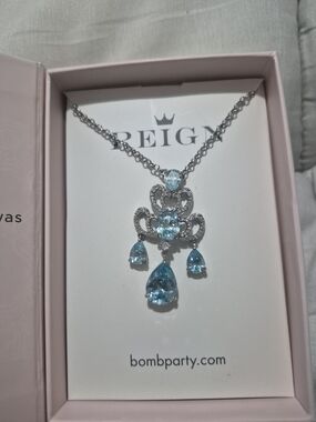 Reign Sky-Blue Crystal Chandelier Pendant Necklace